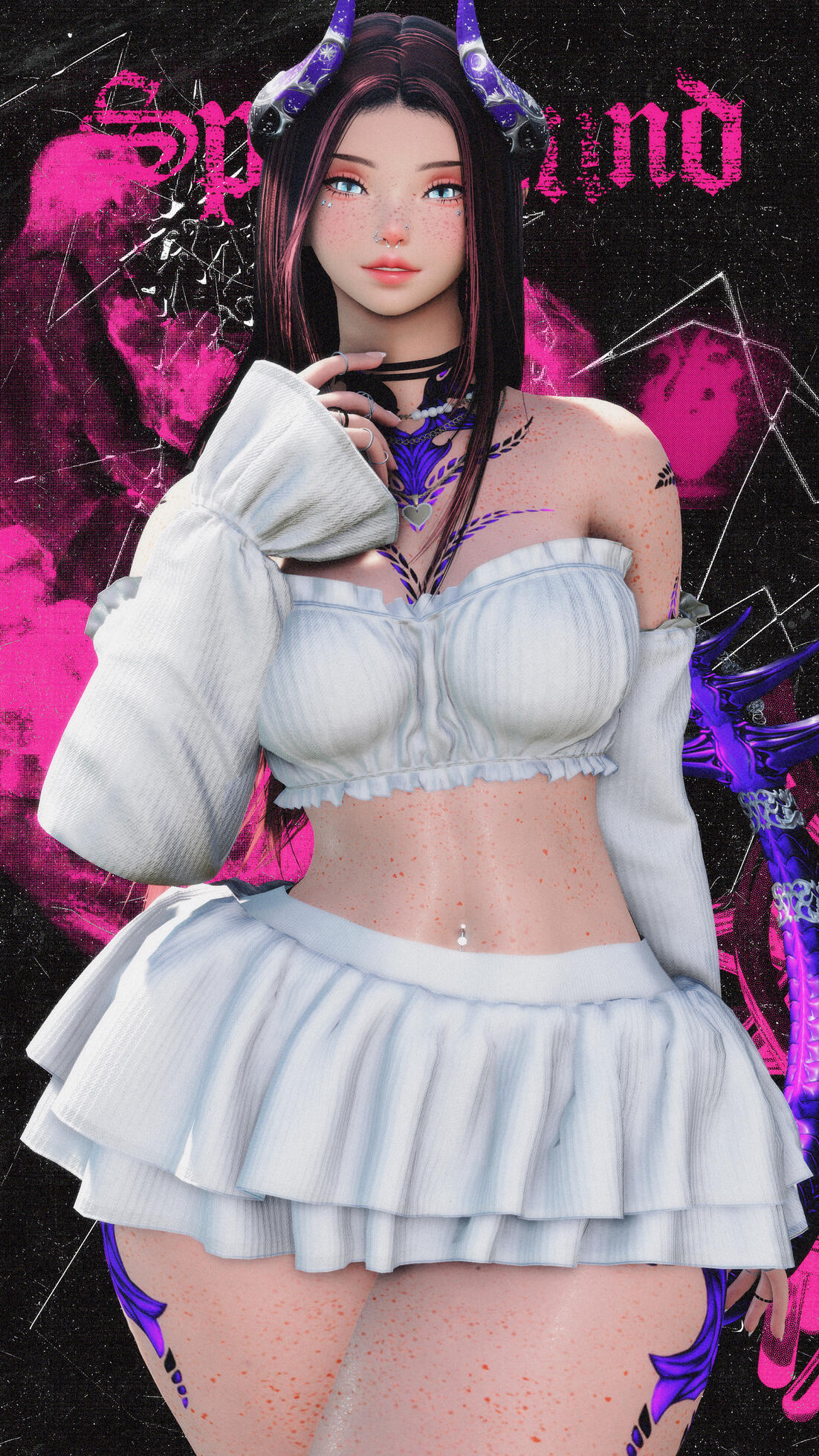 Sylvia takes a selfie with her tomestone while she is sitting on the ground in front of a mirror.